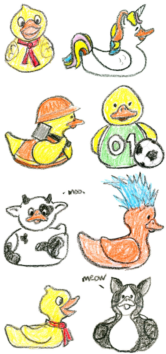 Crayon Duckies, commissioned art by Amy Crook